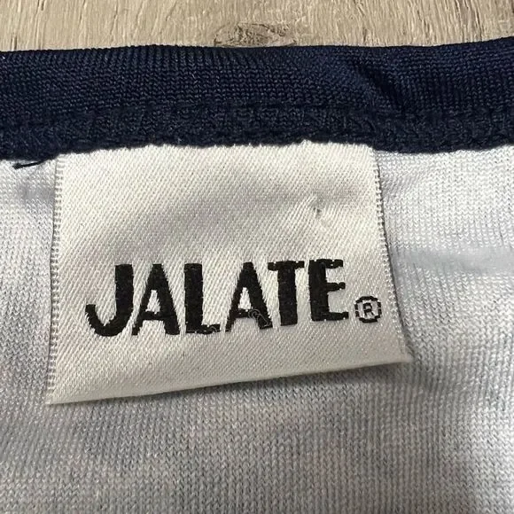 Vintage y2k Jalate ringer top in blue paisley sz L. Stretchy long sleeve NWOT - Picture 7 of 8